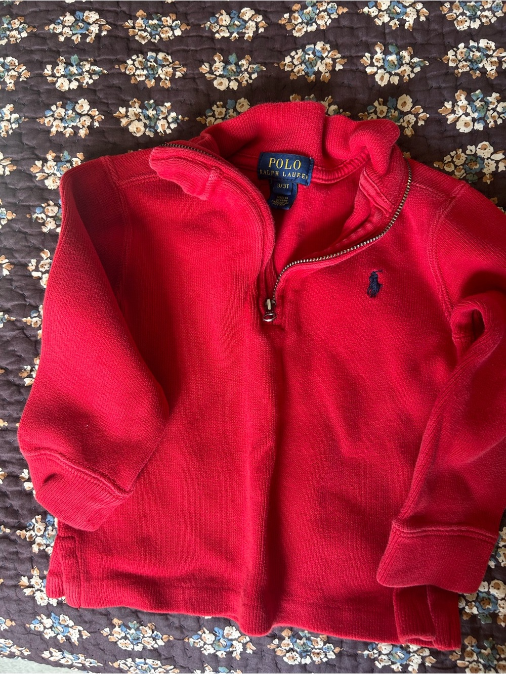 Polo by Ralph Lauren Bright Red Zip Sweater